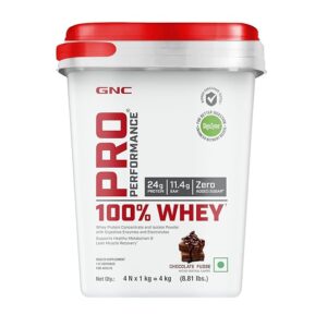 GNC PRO PERFORMANCE WHEY 4KG | 24 GM PROTEIN | 112 SERVING - FREE CREATINE 100 GM .....