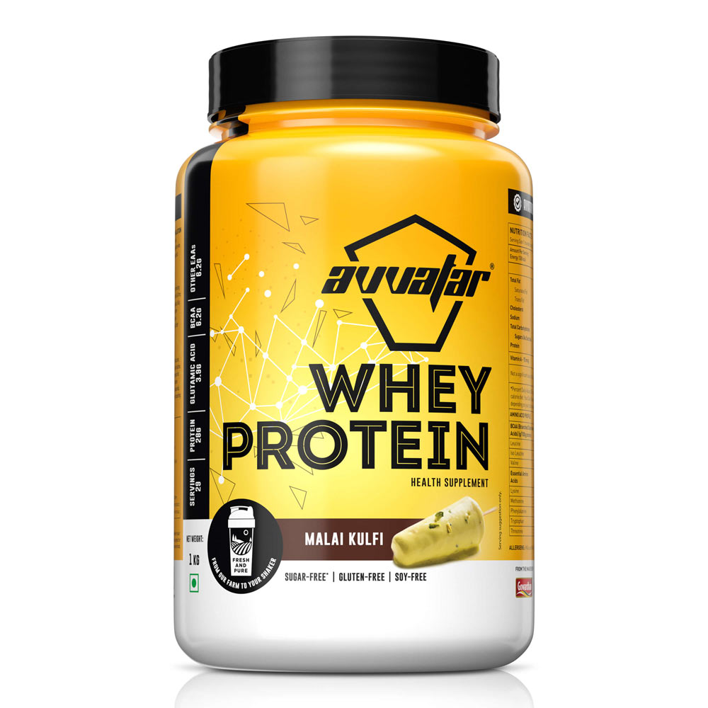 Avvatar Whey Protein | 1 Kg | Malai Kulfi Flavour | 29 SERVING