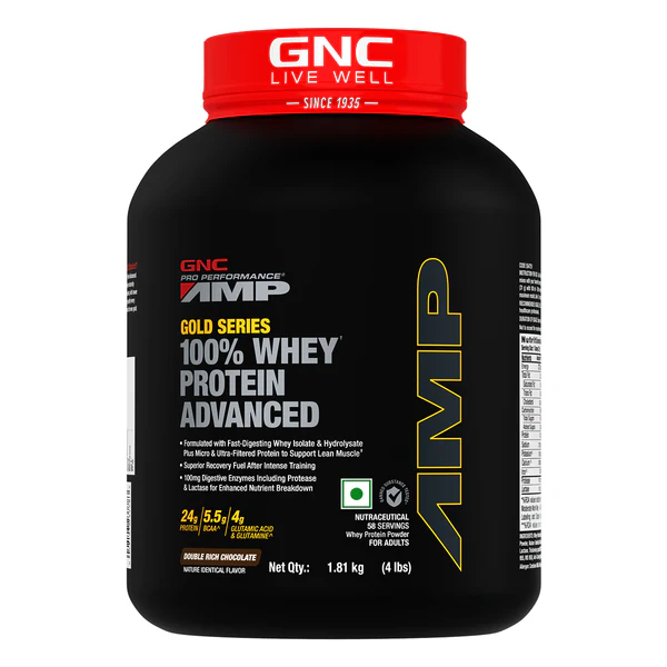 GNC AMP WHEY PROTEIN 4LBS | 24 GM PROTEIN | 58 SERVING